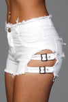 J10BL Buckled Down Denim Shorts - Medium Wash
